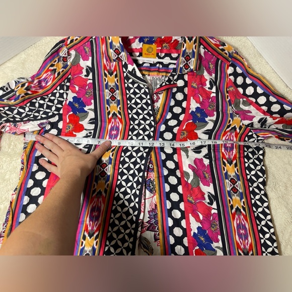 Ruby Rd. Multicolor Floral and Geometric Button Down Shirt - Picture 7 of 7